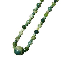 Moosachat grün Edelsteinkette Halskette Collier grün